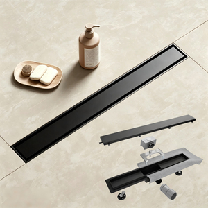 Caniveau de douche linéaire anti-odeur pour salle de bain, couvercle invisible moderne à insérer dans les carreaux, drain de <span class=keywords><strong>sol</strong></span> rectangulaire pour hôtel - Product Image 1