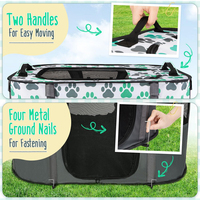 Tente de chenil de sport pliable pour animaux de compagnie à fermeture éclair haute dureté
