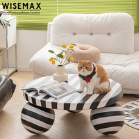 WISEMAX — meubles modernes en bois, bande zèbre, Table basse de salon, Table centrale en bois pour la décoration, style scandinave