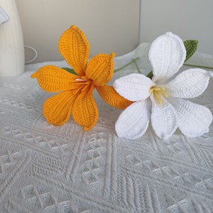 Nouveau design TC – Grand bouquet de fleurs tricotées préservées, lys du Pérou, décoration de festival, fleurs d'alstroémeria au crochet à tige unique - Product Image 5