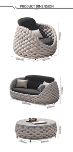 Moderno aluminio 3 plazas Bali al aire libre <span class=keywords><strong>sofá</strong></span> conjunto tejido a mano <span class=keywords><strong>Cheslong</strong></span> para sala de estar o salón Patio muebles de Dubai - Product Image 5