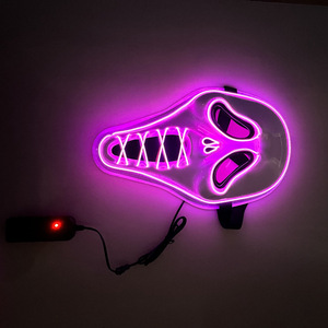 Qua biên giới nhựa LED sáng Glow kinh dị Gào thét Mặt nạ Halloween ăn mặc huỳnh quang ma Gào thét-01 - Product Image 2