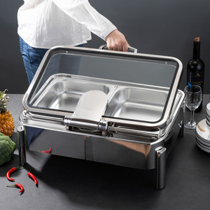 Chauffe-plat électrique <span class=keywords><strong>haut</strong></span> <span class=keywords><strong>de</strong></span> <span class=keywords><strong>gamme</strong></span> en acier inoxydable, <span class=keywords><strong>design</strong></span> moderne, capacité <span class=keywords><strong>de</strong></span> 6 L, chauffe-plat <span class=keywords><strong>de</strong></span> table, durable, <span class=keywords><strong>buffet</strong></span> commercial - Product Image 4