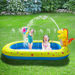 Addotron - Fuente Inflable de <span class=keywords><strong>Dinosaurio</strong></span> y Delfín con Aspersor, Tapete de Juego para <span class=keywords><strong>Piscina</strong></span> Infantil, Modelo KL Shark Pool - Product Image 4