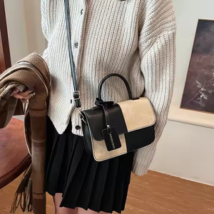 Nouveauté 2025 : Sac messager pour femme en cuir PU de créateur haut de gamme, tendance, avec empiècements contrastés et fermeture éclair pratique - Product Image 5