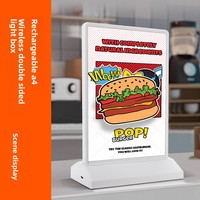 Afficheur publicitaire lumineux rectangulaire A4 double face rechargeable avec fonction de tirage pour bureau