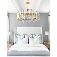 Lustre moderne de luxe avec panneaux en cristal et cadre métallique flottant, éclairage suspendu personnalisé pour salon, villa, hôtel, luminaire suspendu