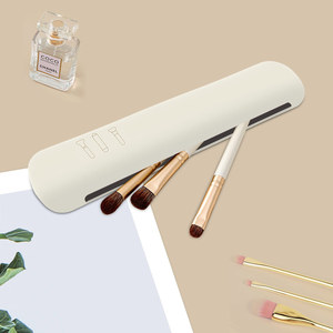 Custom Silicone <b>Makeup</b> <b>Storage</b> Bag Portable Travel Cosmetic Case 48mm X 200mm Mauve Gray Khaki Milky White - Product Image 3