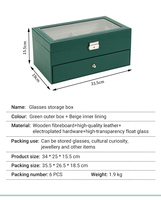 12 cellules Double couche cadre de lunettes vitrine plateau étui lunettes de soleil organisateur étui lunettes tiroir de rangement