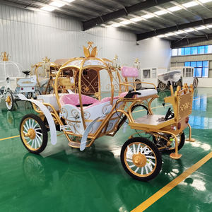 Chariot à chevaux pour enfants 4 places, modèle citrouille, style Victoria, pour balades en parc et visites touristiques - Product Image 5