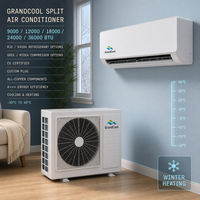 Système de climatisation split GrandCool pour bâtiments modernes, 9k-36k BTU, R32, A++, compresseur Gree Midea, cuivre pur, chauffage jusqu'à -30°C, CE