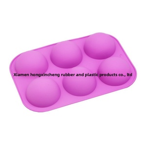 Moule à gâteau en silicone de qualité alimentaire, demi-sphère, 6 pièces, petit format, résistant au four, pour mousse, pudding, chocolat, pâtisserie, dessert - Product Image 4
