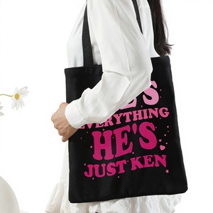 Bolso Tote de Lona con Letras en Degradado, Estilo Minimalista y Moderno, Inspirado en <span class=keywords><strong>Instagram</strong></span>, para Llevar al Hombro o en la Mano, Sin Cierre - Product Image 1