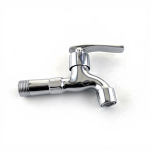 <span class=keywords><strong>Robinet</strong></span> de lavabo <span class=keywords><strong>double</strong></span> moderne <span class=keywords><strong>Robinet</strong></span> mural en céramique en alliage de zinc pour l'extérieur 3 ans Eau froide pour machine à laver - Product Image 1