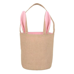Panier de Pâques en lin mignon, grand format, avec motif lapin et bonbons, vente directe usine, produit phare - Product Image 3
