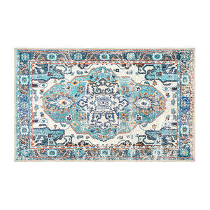 พรมเปอร์เซียทรงสี่เหลี่ยมผืนผ้า ลายเหรียญมีดัลลิออน ทำจากเส้นใยโพลีเอสเตอร์ ซักได้ ไม่ลื่น เหมาะสำหรับใช้ในบ้าน ห้องนั่งเล่น โซฟา ข้างเตียง - Product Image 2