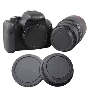 Logo personnalisé Couvercle du boîtier de l'appareil photo + Kit de capuchon de couvercle arrière d'objectif pour <span class=keywords><strong>Canon</strong></span> EOS Mount EF 5D II III 7D 70D 700D 500D 550D 600D <span class=keywords><strong>1000D</strong></span> - Product Image 1