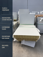 Panel Sandwich Rock Wool Komposit Modern Tahan Api untuk Konstruksi Dinding dan Atap Bahan Bangunan