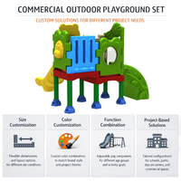 Ensemble de toboggans pour aire de jeux extérieure pour enfants avec plusieurs activités ludiques pour une zone de jeu éducative, usage scolaire de qualité commerciale