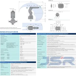 Yaskawa-robot robótico automático de 6 ejes, brazo industrial, MPX1150, silla, robot de pintura