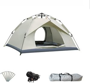 Tenda Pop-Up Istantanea a Doppia Finestra con Telo Antipioggia Rimovibile, Riparo Solare, Montaggio Rapido Automatico, Tenda da Campeggio per Famiglie - Product Image 1
