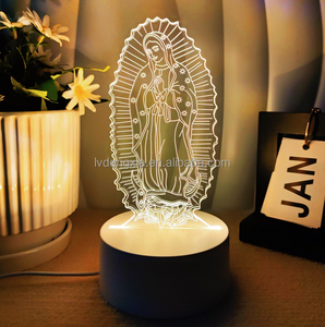 DIY Creative 3D Illusion Children Room LED <strong>Light</strong> Acrylic Veilleuse Night <strong>Light</strong> <strong>Table</strong> Desk Base LED <strong>Light</strong> Lamp - Product Image 2