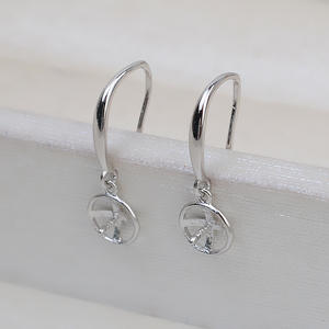 Crochet d'oreille en argent S925 avec plusieurs perles, boucles d'oreilles personnalisées avec 4-5 perles, accessoires de bricolage, forme plate de 6 mm, support vide pour femmes - Product Image 2