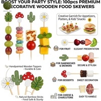Brochetas de Bambú de 4.7 Pulgadas para Cócteles, Aperitivos, Frutas, con Logotipo Personalizado, Brochetas Desechables de Bambú Natural, Aptas para Alimentos