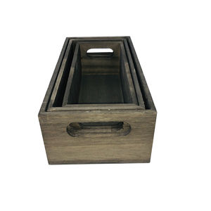 Caisses décoratives vintage personnalisées Caisses de rangement en <span class=keywords><strong>bois</strong></span> Nichoirs avec poignées - Product Image 5