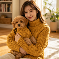 Vêtements en tricot pour animaux de compagnie, chandails assortis pour chiens et humains