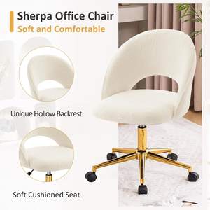 <span class=keywords><strong>Sedia</strong></span> da ufficio moderna con scocca in stile conchiglia e Design ergonomico <span class=keywords><strong>sedia</strong></span> da <span class=keywords><strong>scrivania</strong></span> girevole con Base in oro per la casa e lo <span class=keywords><strong>Studio</strong></span> - Product Image 2