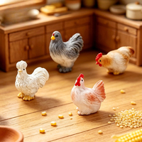 Miniatures de poulets, coqs et poules en résine pour terrariums de mousse, tables de sable rurales et décorations de micro-paysages