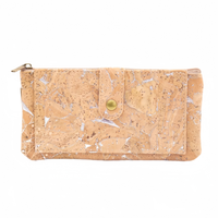 Dompet Kulit Vegan Kork dengan Klip Uang dan Slot Kartu Layanan OEM Kustom Bahan Alami Ramah Lingkungan