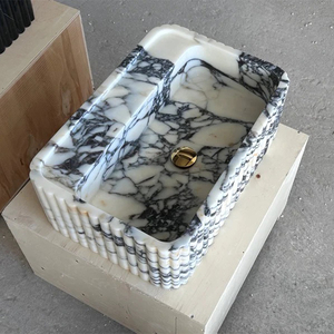 حوض حمام رخامي كلاكتا فيولا عصري أنيق بتصميم سطح علوي فاخر لمغسلة الفلل - Product Image 1