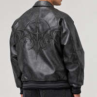 Vestes bomber d'hiver pour hommes fabriquées par l'usine Chaoxin avec broderie en chenille en cuir véritable personnalisée, veste de moto