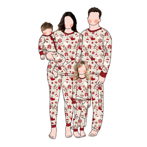 Noël personnalisé imprime bambou papa maman et moi combinaison assortie - Product Image 2