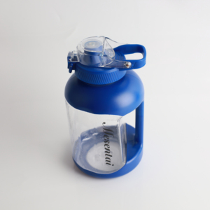 Botella de Agua Deportiva de Plástico Tritan de 88 oz con Marcador de Tiempo, Asa y Pajita, Ecológica, Color Azul Marino Sólido, para Adultos - Product Image 3