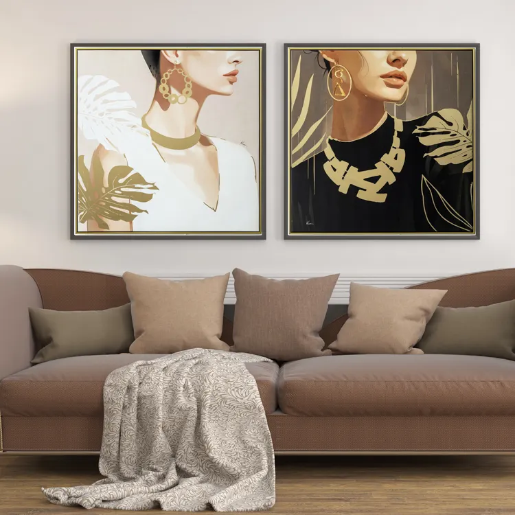 Póster de lienzo clásico moderno para mujer, pintura de arte de pared, cuadro decorativo impreso, estilo de lujo, decoración del hogar para sala de estar