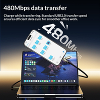 Câble de charge rapide USB C vers C et USB C vers Lightning 2-en-1 100W 6A, câble de transfert de données USB 2.0 tressé 480 Mbps pour iPhone, iPad, ordinateur portable