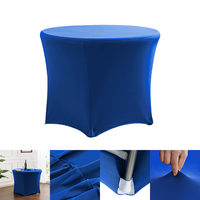Groothandel Zwarte Spandex Stretch Ronde Tafelhoes Gevoerde Tafelkleed met Elastische Pootzakken voor Bruiloft Banket Evenement
