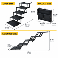 Rampe pour chien pour lit et SUV, escalier pour animaux de compagnie à 5 marches pour coffre de voiture avec marches larges et texturées pour petits chiens seniors, maison et voyage, OEM ODM