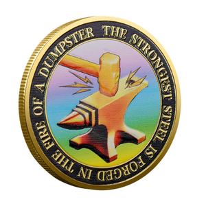 <span class=keywords><strong>Sto</strong></span> <span class=keywords><strong>bene</strong></span> monete placcate in oro acciaio martellante e secchio della spazzatura Blaze distintivo commemorativo medaglia in metallo artigianato - Product Image 3