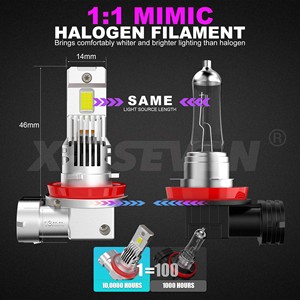 X7SEVEN ไฟหน้า LED H4 18000LM 80W ล่าสุด, H11อะไหล่ฮาโลเจนขนาดเล็ก H7 9005 9006 9012 H4 CSP ไฟตัดหมอกรถยนต์ - Product Image 6