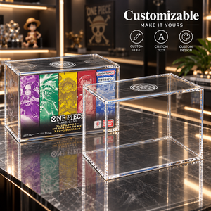 Boîte de présentation magnétique en acrylique personnalisable pour jeu de cartes One Piece <span class=keywords><strong>Premium</strong></span>, la meilleure boîte de rangement, étanche, anti-poussière, aimant N52 - Product Image 1