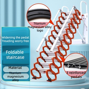 Escalera retráctil de acceso al ático de aleación de titanio-magnesio, nueva trampilla de techo para tiendas minoristas, restaurantes y hoteles - Product Image 3