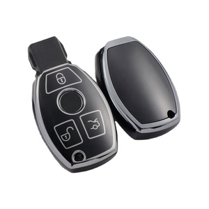 Housse de <span class=keywords><strong>clé</strong></span> de voiture en TPU argentée neuve d'usine et <span class=keywords><strong>porte</strong></span>-clés pour <span class=keywords><strong>Mercedes</strong></span> Benz Classe A, B, C, E, G, S, CLK, SLK, ML, pour <span class=keywords><strong>clé</strong></span> de voiture Benz - Product Image 1