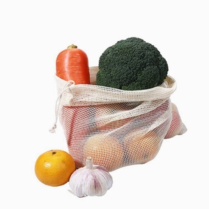 Bolsas de algodón reutilizables para frutas y verduras, bolsas de <span class=keywords><strong>malla</strong></span> con cordón para almacenamiento de cocina, para el hogar, producen bolsas de <span class=keywords><strong>malla</strong></span> de algodón - Product Image 5