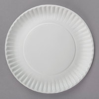 Assiettes en carton écologiques jetables, rondes, avec bord gaufré