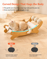Hamac à cadre d'escalade en bois pour chat avec jouets en boule de sisal solide et durable adapté à tous les types de chats qui jouent et se détendent à l'intérieur
