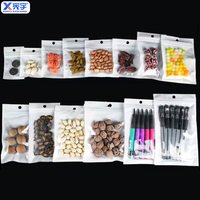 Expédition rapide, sac en polyéthylène transparent blanc BOPP, matériaux recyclés, fermeture éclair, emballage de vente au détail, trou pour accrocher, bijoux/pierres précieuses/USB